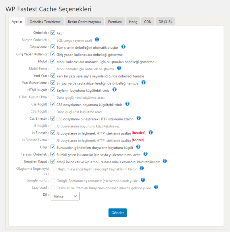 WP Fastest Cache Kurulum ve Ayarları