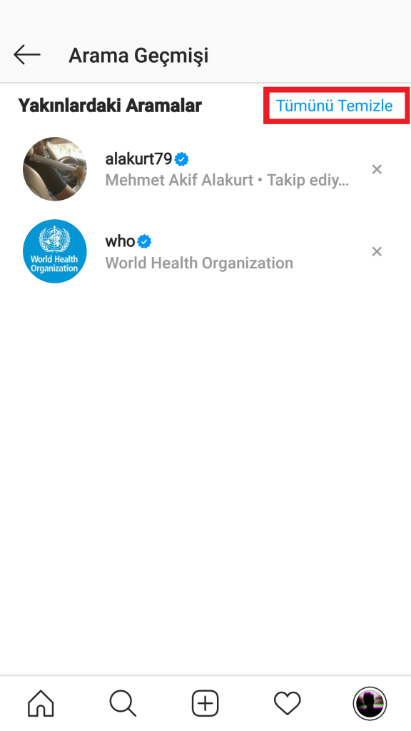 Instagram Arama Geçmişi Nasıl Silinir?