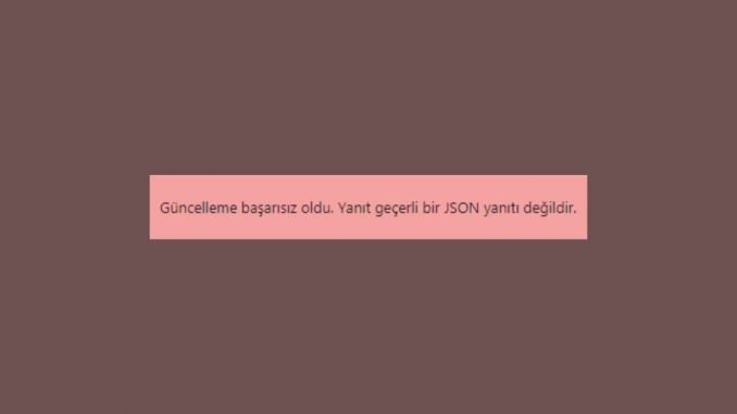 WordPress Yanıt Geçerli Bir JSON Yanıtı Değildir Hatası Çözümü